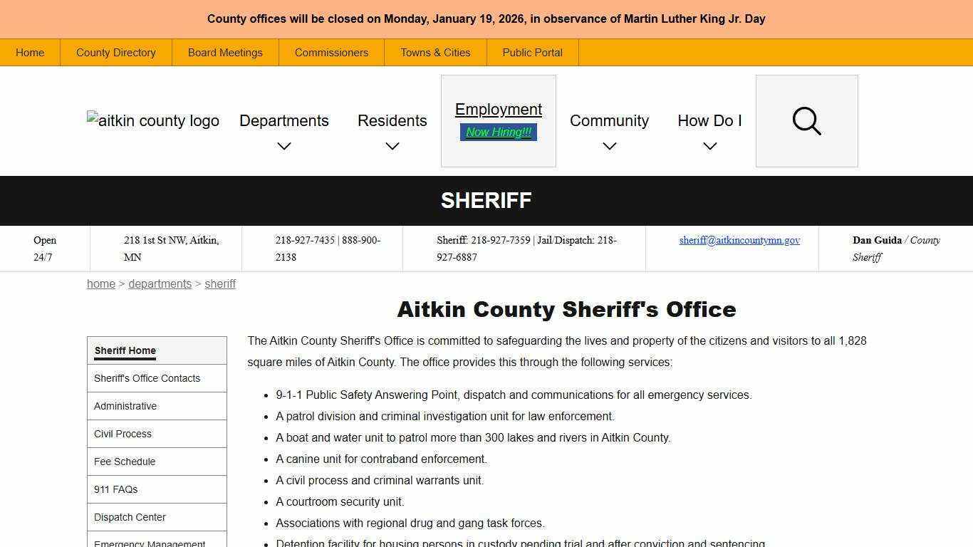 Aitkin County Sheriff's Office | Aitkin County, MN